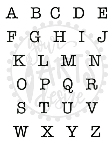Alphabet - Typewriter Capitals