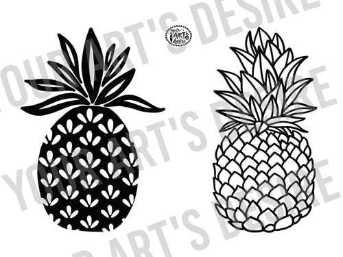 Pineapple - Full Color & Coloring Bisque