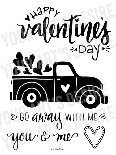Old Truck - Full Color Valentine's Day