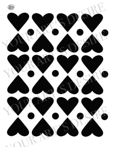 Hearts and Dots Repeat Pattern