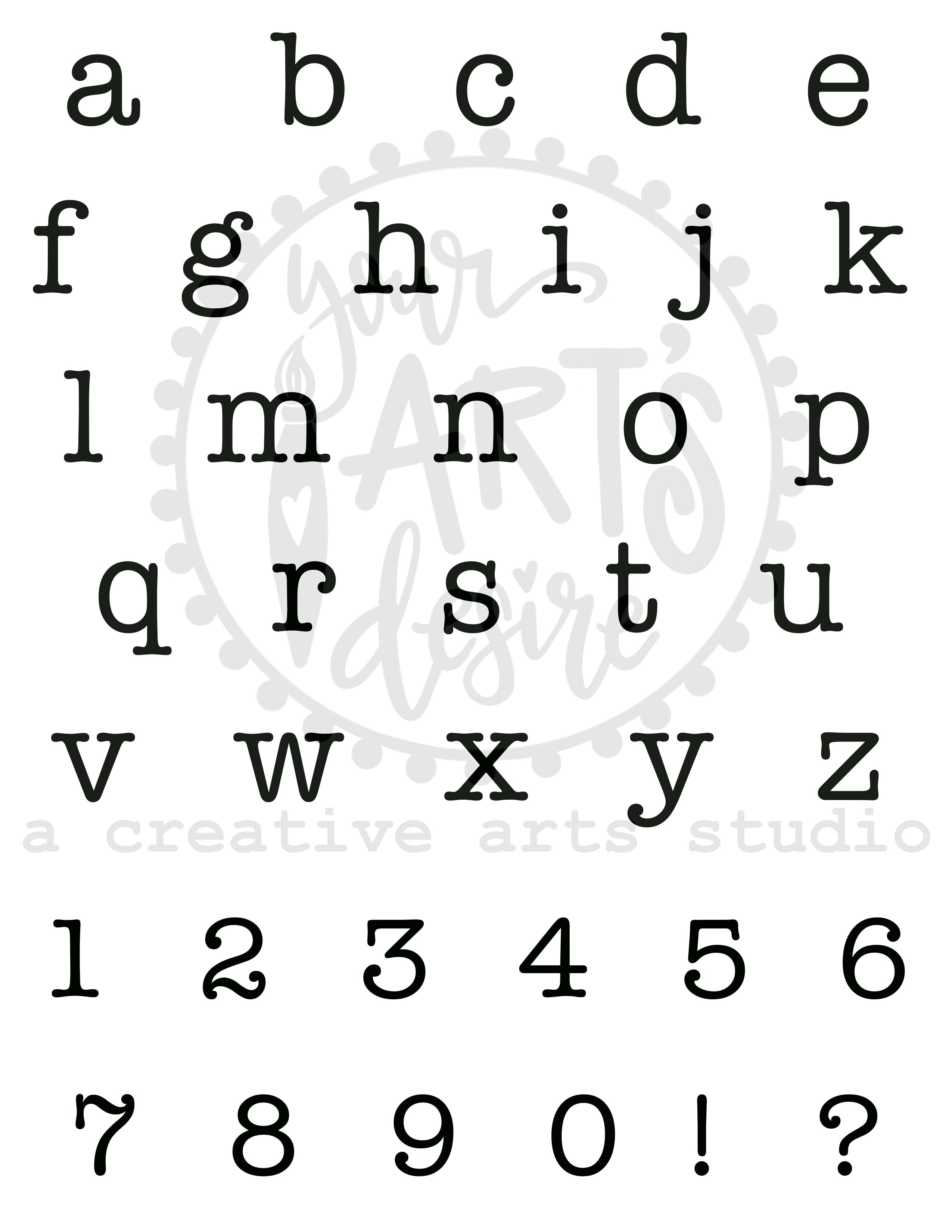 Pegz® Small Size 108-Piece American Typewriter Alphabet