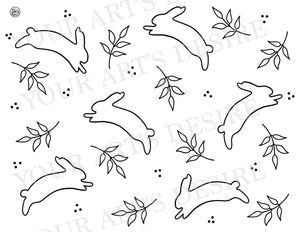 Leaping Bunny - Coloring Bisque/Repeating Pattern
