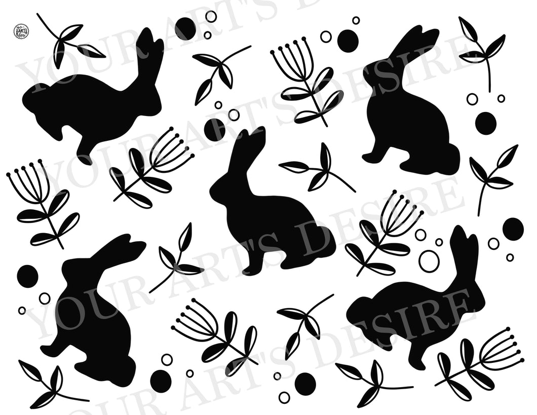 Sitting Bunny - Full Color/Repeating Pattern