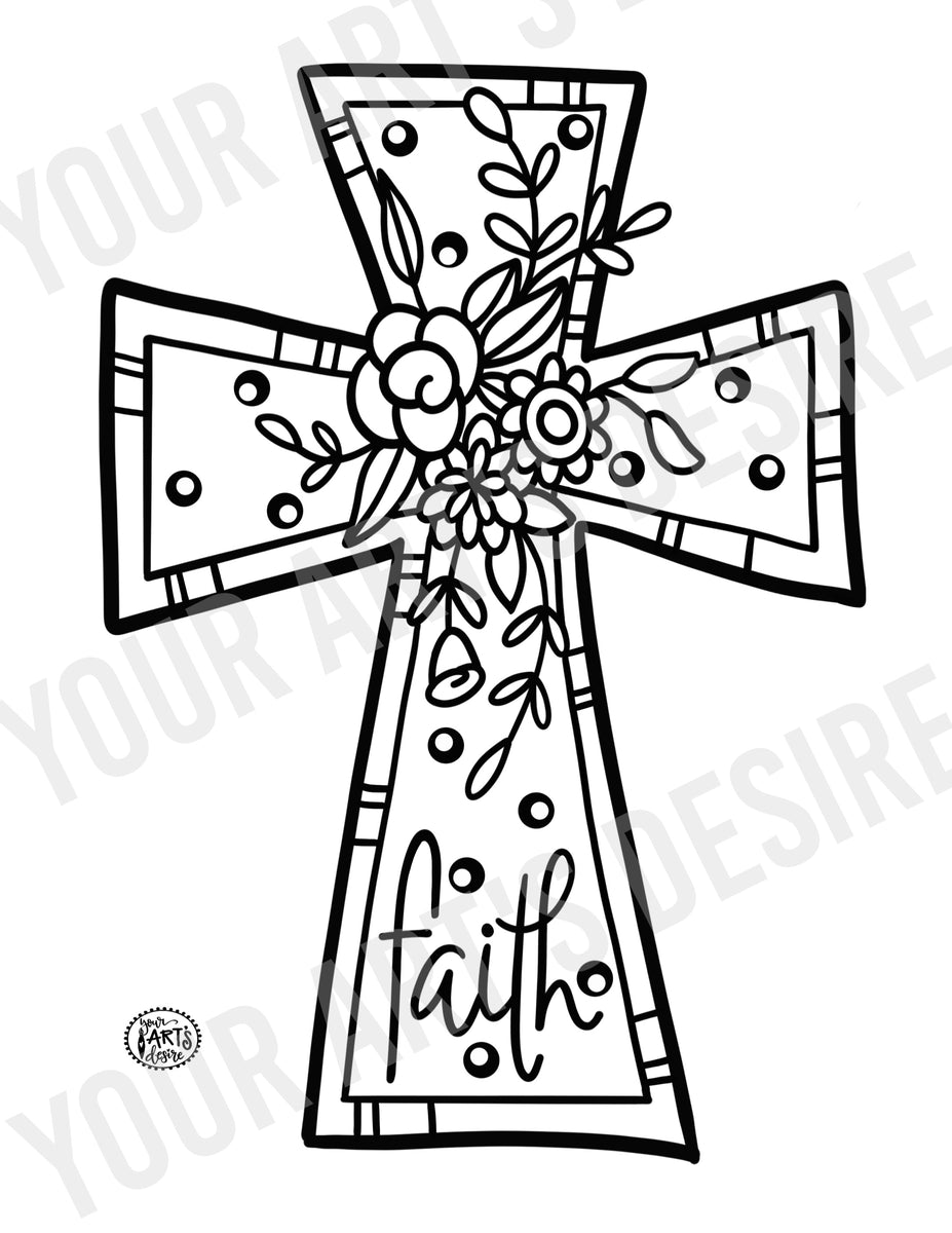Coloring Book Cross – Your Art's Desire Studio