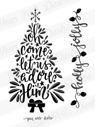 Oh Come Let Us Adore Him - Holly Jolly Silkscreen