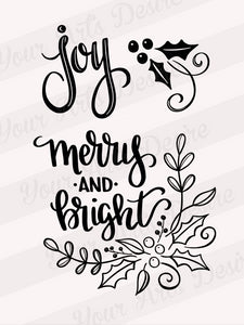 Joy - Merry  & Bright Silkscreen