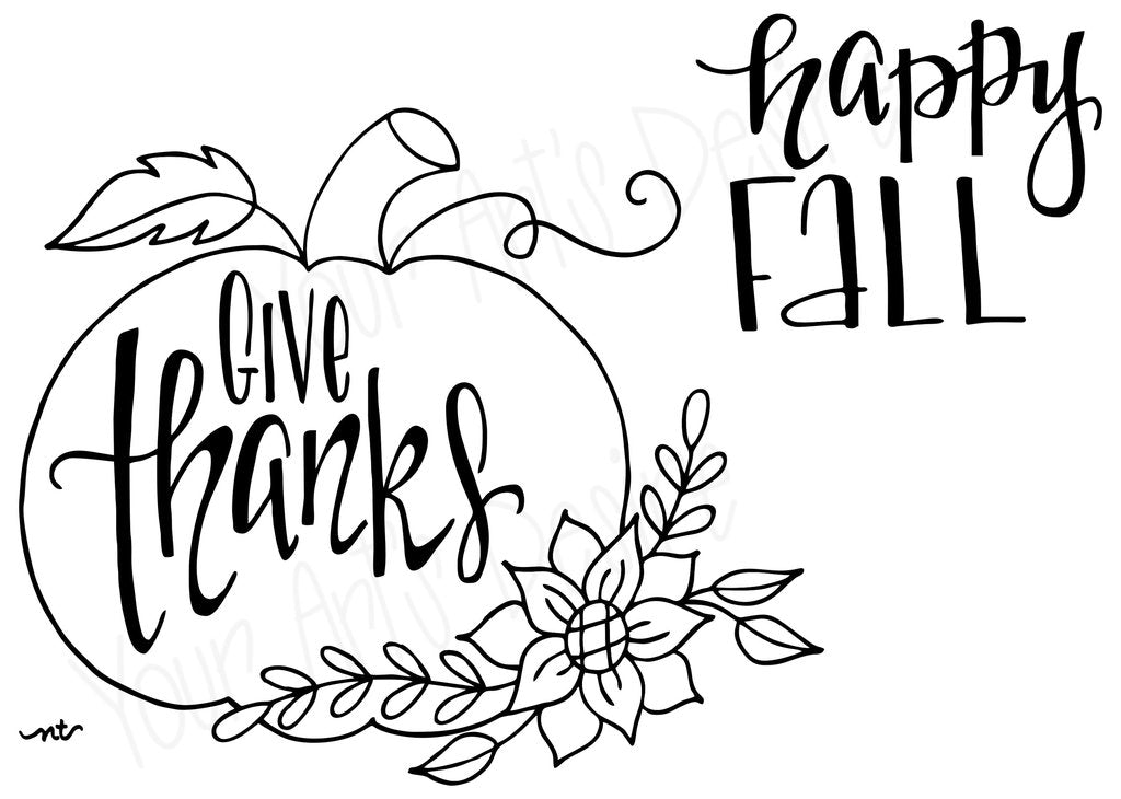 Give Thanks - Happy Fall Pumpkin Silkscreen
